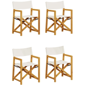 vidaXL Chaises de jardin pliables lot de 6 blanc crème tissu pas cher