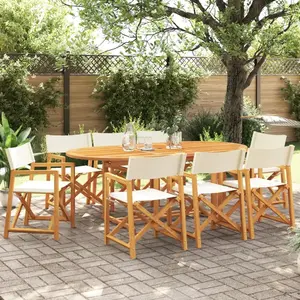 vidaXL Chaises de jardin pliables lot de 8 blanc crème tissu pas cher
