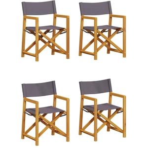 vidaXL Chaises de jardin pliables lot de 4 gris foncé tissu pas cher