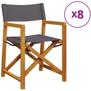 vidaXL Chaises pliables de jardin lot de 8 gris foncé tissu pas cher