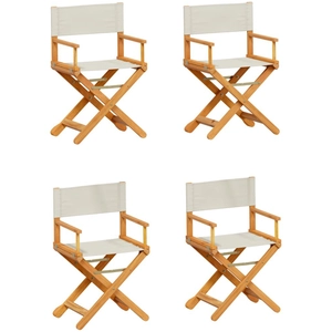 vidaXL Chaises de jardin pliables lot de 4 blanc crème tissu pas cher
