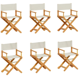vidaXL Chaises de jardin pliables lot de 8 blanc crème tissu pas cher