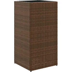Comparateur de prix : vidaXL Jardinière marron 40x40x80 cm résine tressée
