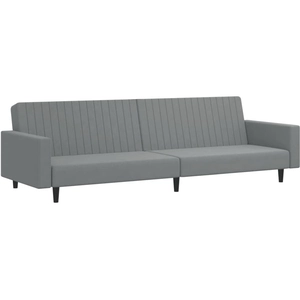 vidaXL Canapé-lit à 2 places gris clair velours pas cher