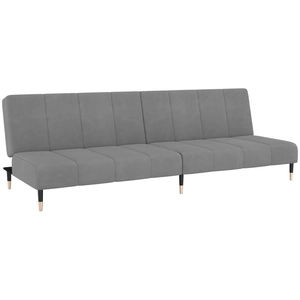 vidaXL Canapé-lit à 2 places gris clair velours pas cher