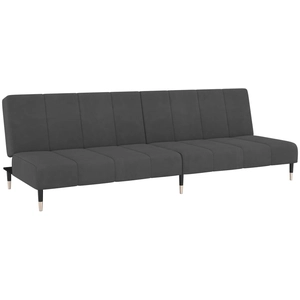 vidaXL Canapé-lit à 2 places gris foncé velours pas cher