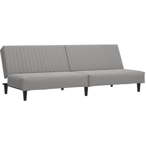 vidaXL Canapé-lit à 2 places gris clair velours pas cher