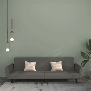 vidaXL Canapé-lit à 2 places gris foncé velours pas cher