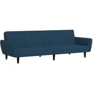 vidaXL Canapé-lit à 2 places Bleu Velours pas cher