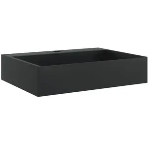 Comparateur de prix : vidaXL Vasque 50x38x11 cm fonte minérale/marbre noir mat