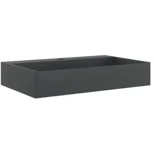 Comparateur de prix : vidaXL vidaXL Vasque 60x38x11 cm fonte minérale/marbre noir mat