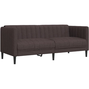 vidaXL Canapé à 2 places marron foncé tissu pas cher