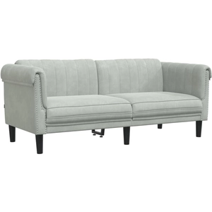 vidaXL Canapé à 2 places gris clair velours pas cher