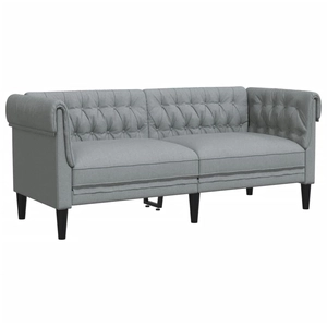 vidaXL Canapé Chesterfield 2 places gris clair tissu pas cher