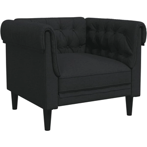 vidaXL Canapé Chesterfield 2 places noir tissu pas cher