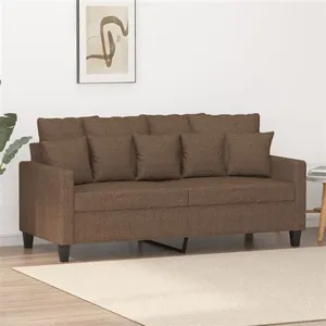 vidaXL Canapé à 2 places Marron 140 cm Tissu 359270 pas cher