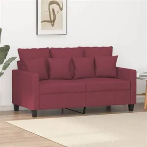 vidaXL Canapé à 2 places Rouge bordeaux 120 cm Tissu pas cher