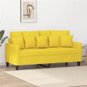 vidaXL Canapé à 2 places Jaune clair 140 cm Tissu pas cher