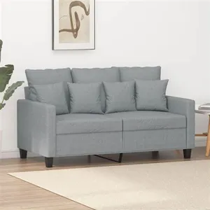Comparateur de prix : vidaXL Canapé à 2 places Gris clair 120 cm Tissu