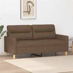 vidaXL Canapé à 2 places Marron 140 cm Tissu pas cher