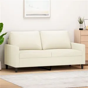 vidaXL Canapé à 2 places Crème 140 cm Velours pas cher