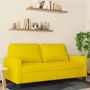 vidaXL Canapé à 2 places Jaune 140 cm Velours pas cher