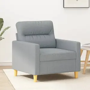 vidaXL Fauteuil Gris clair 60 cm Tissu pas cher