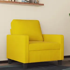 vidaXL Fauteuil Jaune 60 cm Velours pas cher