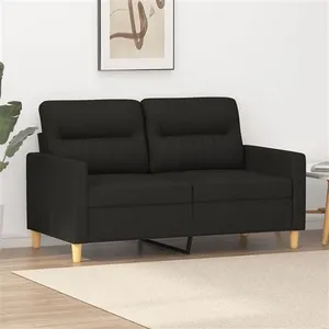vidaXL Canapé à 2 places Noir 120 cm Tissu pas cher