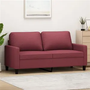 vidaXL Canapé à 2 places Rouge bordeaux 140 cm Tissu pas cher