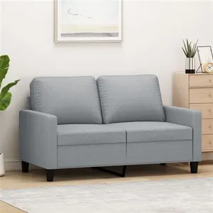 vidaXL Canapé à 2 places Gris clair 120 cm Tissu pas cher