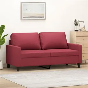 vidaXL Canapé à 2 places Rouge bordeaux 140 cm Similicuir pas cher