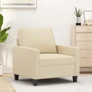 vidaXL Fauteuil Crème 60 cm Tissu pas cher