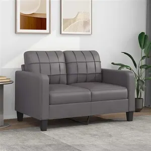 vidaXL Canapé à 2 places Gris 120 cm Similicuir pas cher