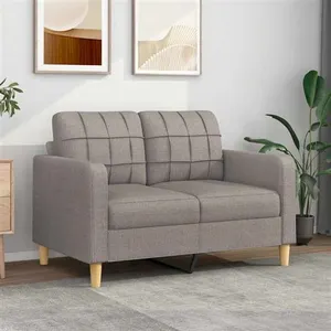 vidaXL Canapé à 2 places Taupe 120 cm Tissu pas cher