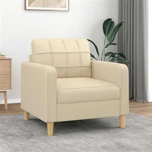 vidaXL Fauteuil Crème 60 cm Tissu pas cher