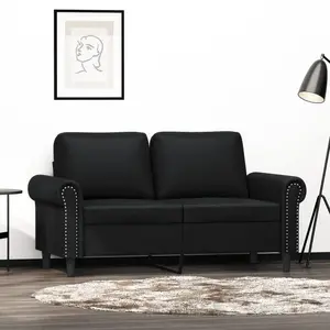 vidaXL Canapé à 2 places Noir 120 cm Similicuir pas cher