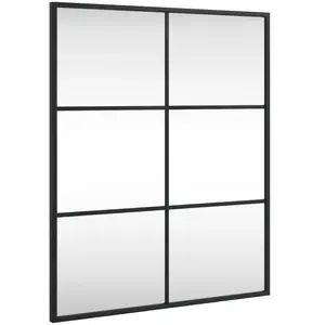 vidaXL Miroir mural noir 50x60 cm rectangulaire fer
