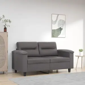 vidaXL Canapé à 2 places Gris 120 cm Similicuir pas cher