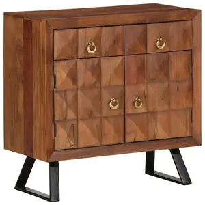 vidaXL Armoire à tiroirs marron miel 70x35x70 cm bois massif d'acacia pas cher