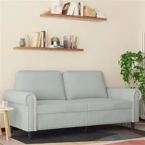 vidaXL Canapé à 2 places Gris clair 140 cm Velours