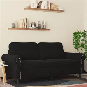 vidaXL Canapé à 2 places Noir 140 cm Velours pas cher