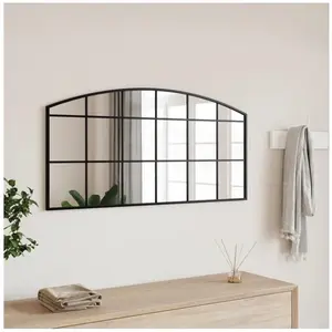 Comparateur de prix : vidaXL Miroir mural noir 100x50 cm arche fer