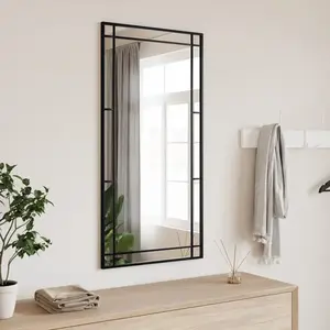 Comparateur de prix : vidaXL Miroir mural noir 50x100 cm rectangulaire fer