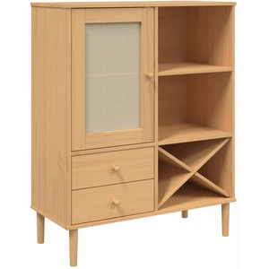 vidaXL Buffet SENJA aspect rotin marron 90x40x112cm bois massif de pin pas cher