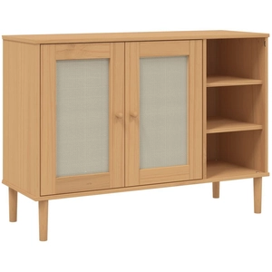 vidaXL Buffet SENJA aspect rotin marron 112x40x80cm bois massif de pin pas cher