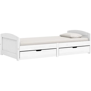 vidaXL Lit de jour avec 2 tiroirs IRUN blanc 90x200 cm bois pin massif pas cher