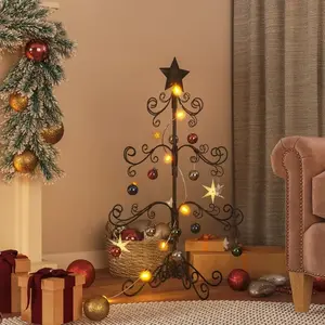 vidaXL vidaXL Arbre de Noël en métal pour décoration noir 90 cm pas cher