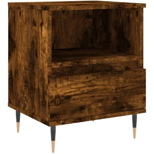 vidaXL Table de chevet chêne fumé 40x35x50 cm bois d’ingénierie pas cher