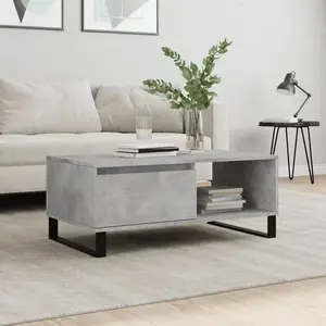 vidaXL Table basse Gris béton 90x50x36,5 cm Bois d'ingénierie pas cher